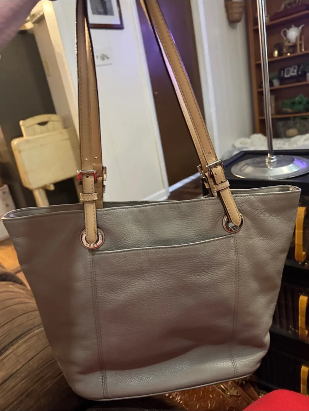 Michael Kors Bedford Gray Pebbled Leather Tote